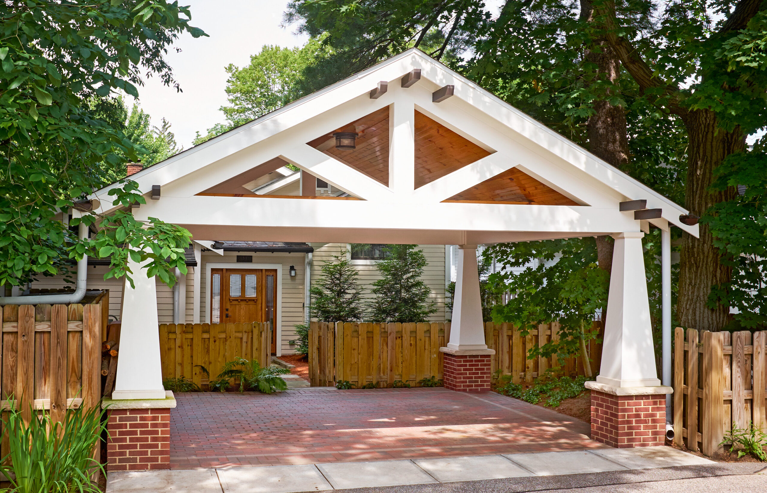 A rear carport.
